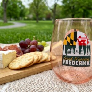 Good Morning Frederick – 14 oz Coral Reusable Wine Tumbler (Plastic)